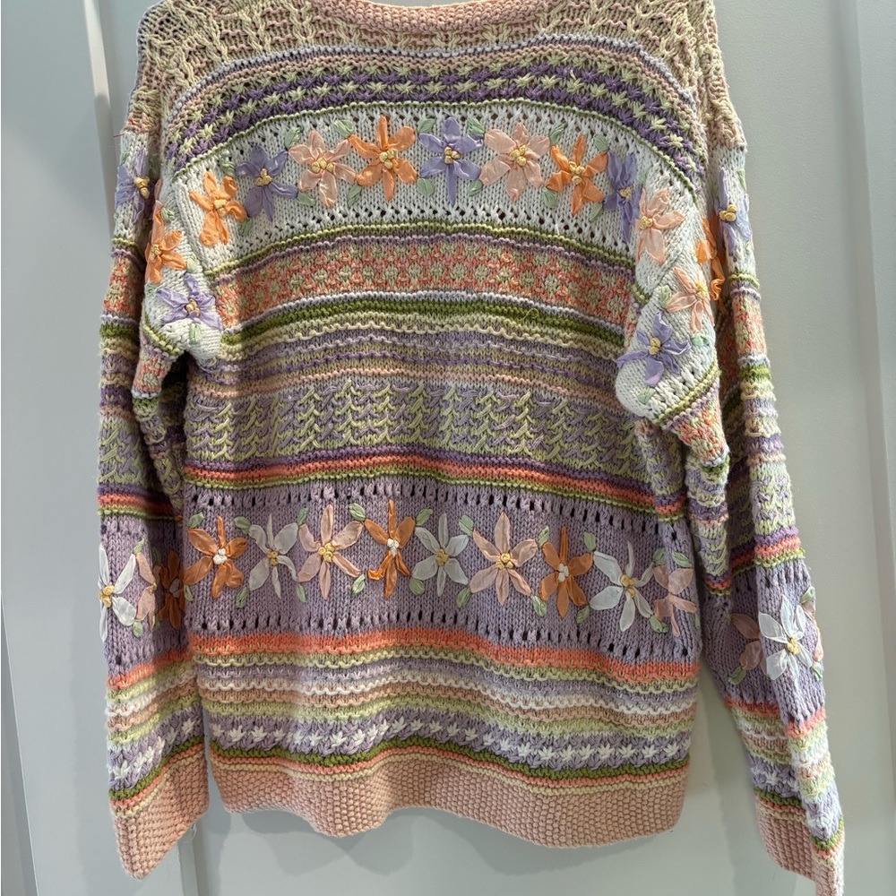 Floral Knit Women's Sweater